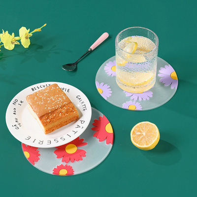 Small fresh meal cushion Flower Daisy Coaster Insulation pad non-slip teacup Dishes Potholders