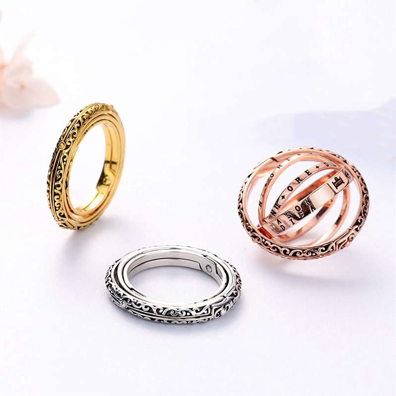 Sterling Silver Retro Solid Color Rings display picture 1