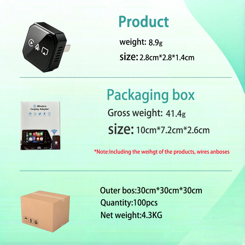 Compatible with Apple and Android mirror screen projection smart wireless carplay box Android Auto carplay box