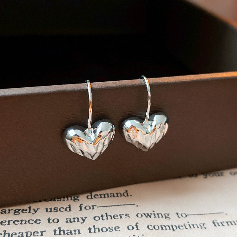 True gold plating silver folds love ear hook