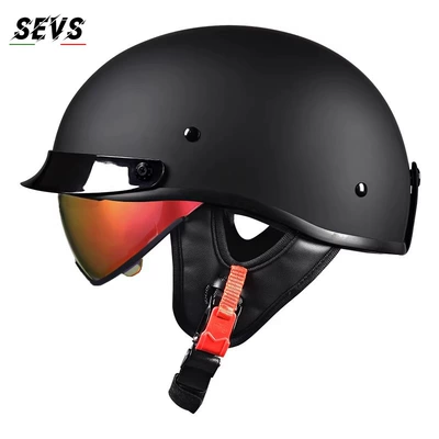 Motosiklet kaskı (dəbilqə) – Japanese-style scoop helmet - sub-black-aurora-red-m