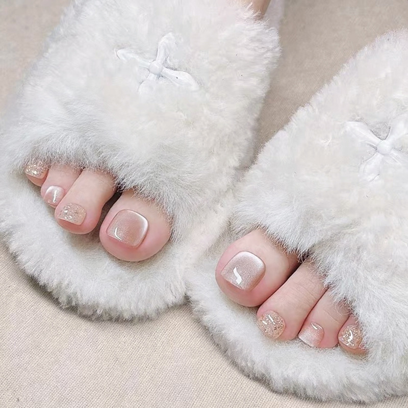 JZ-136 Wearing Nail Armor Tablets Wholesale Frosted Phnom Penh French Foot Nail Stickers Removable Tablets Waterproof Foot Armor