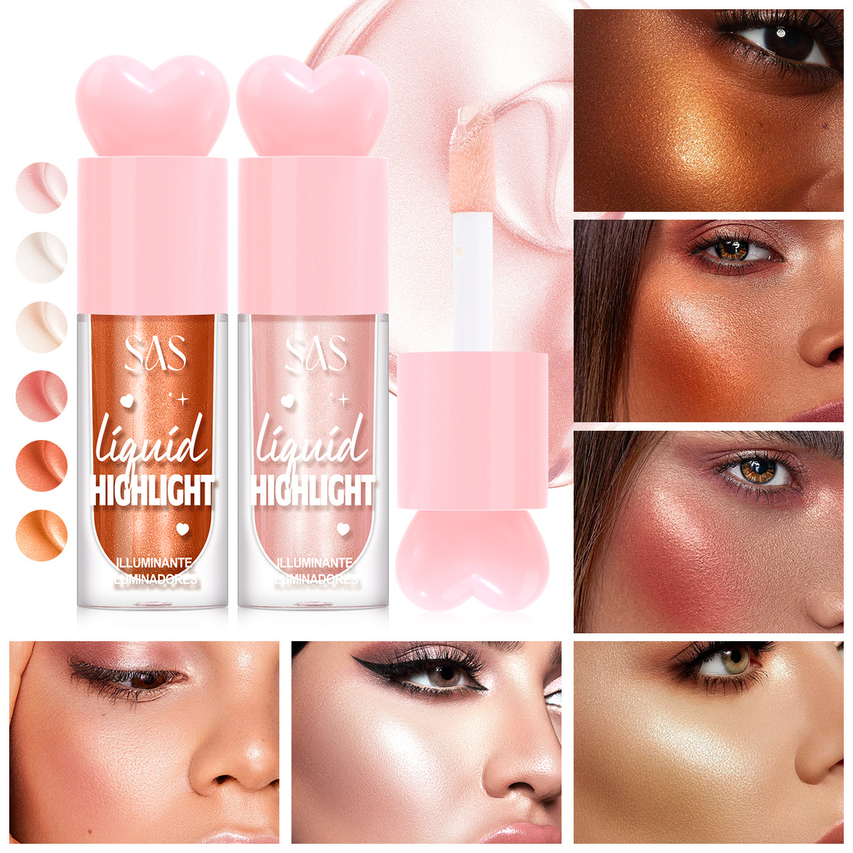 SAS venta caliente líquido transfronterizo de alto brillo, hidratación y reparación de brillo neto de red al por mayor SAC202A B