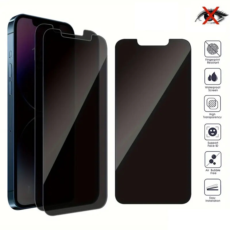 Suitable for Apple 17 16 Privacy Tempered Glass Screen Protector 14Promax Privacy Film Iphone15 Half-Screen Coverage 13 Explosion-Proof
