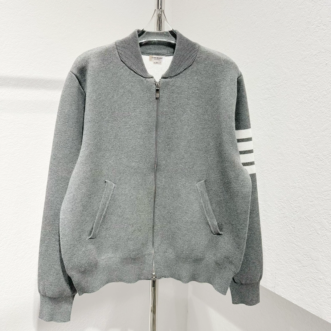 THOM BRASSY 3092 Крабовый Куртка Пальто Академия Ветер Полосатая Полосатая застежка с короткими рукавами