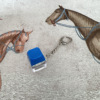 Single button - klein blue 24 - small d-ring chain