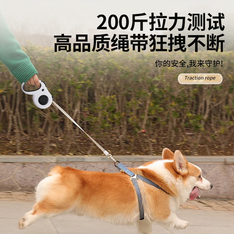 跨境批发自动可伸缩牵引绳宠物用品灯牵引带狗绳犬猫通用宠物用品|undefined