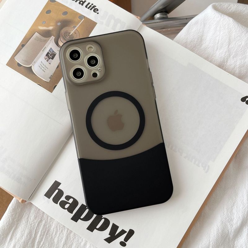 iPhone17 Pro Max用ステッチカラーマッチングスマホケース、マグネット式、Apple 16用肌触りマット仕上げ、耐衝撃、Mate用スマホカバー|undefined