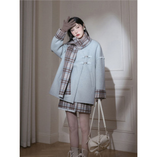 French-Style High-End Fashionable Woolen Coat and Skirt Set, New Winter Elegant Niche Top and Skirt Two-Piece Set