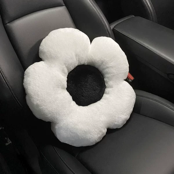 Plush contrasting color with white edges and black stamens - waist support