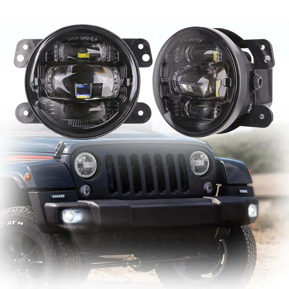 Подходит для Jeep Wrangler JK 4-дюймовые Противотуманные фары 2007-2017 светодиодные модифицированные Автомобильные фары