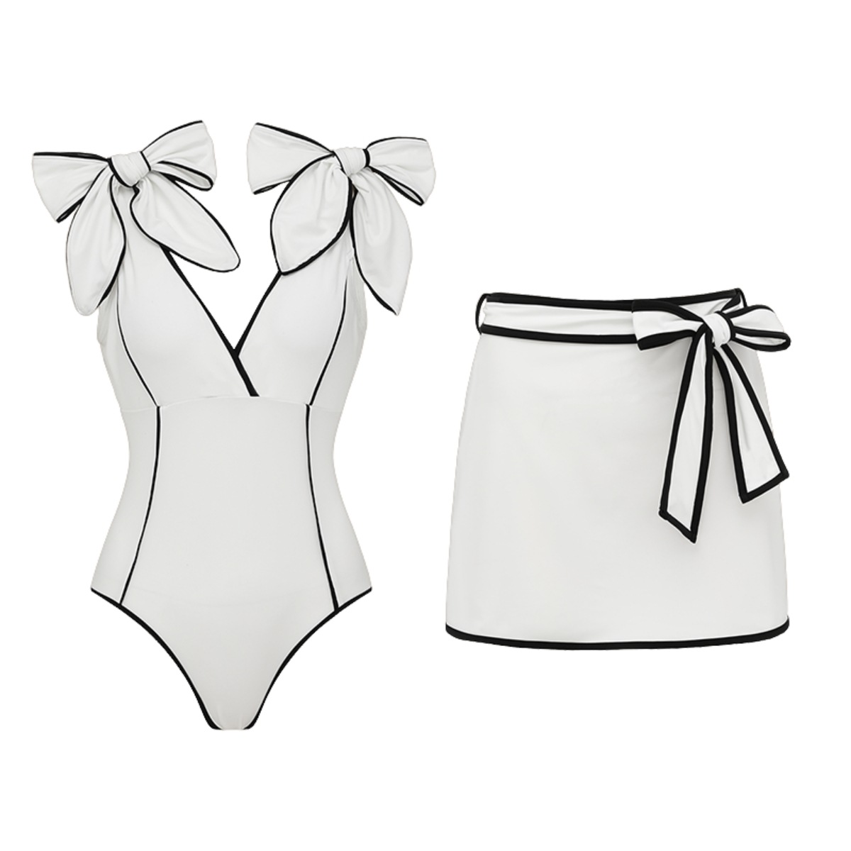 Fato de banho de mulher com laço e controlo de barriga_voghion.com
