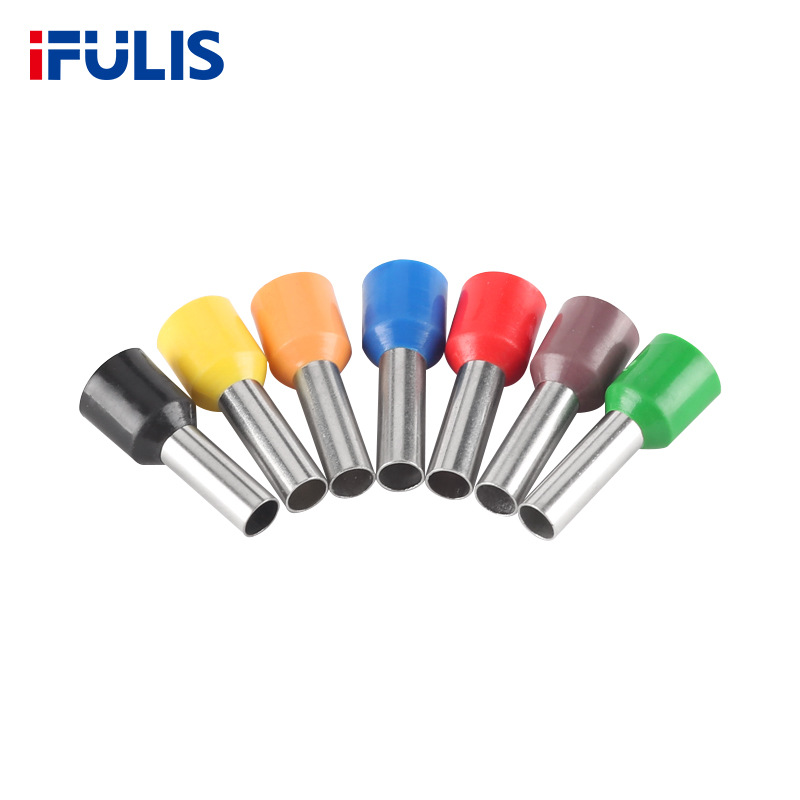 VE plug terminal, copper tube type cold crimp connection terminal, pre-insulated spade tube terminal, wire nose for electrical use