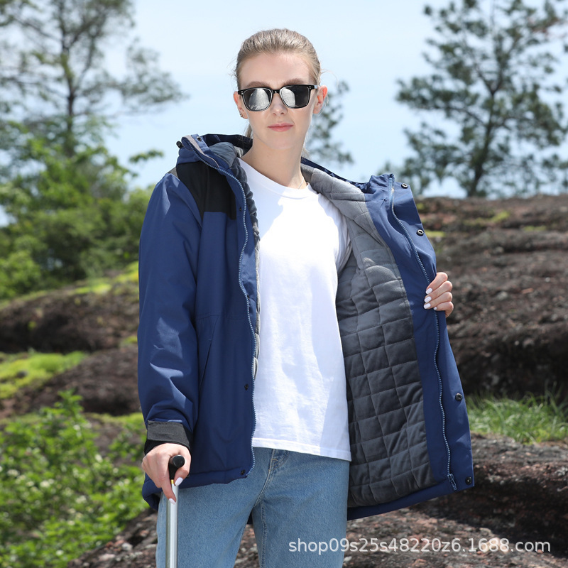 冬の屋外一体の厚いベルベットの前線服男女の防風防水冬の卸売りカスタム印字|undefined