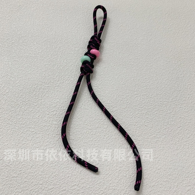 miu系彩色包包编绳挂件时尚车钥匙扣挂饰金刚结手工彩珠编织挂绳|undefined