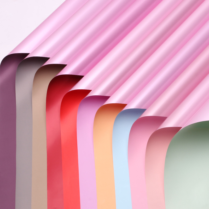 Rosa brillante señora flor embalaje de papel de película plástica impermeable perlada hecha a mano DIY florista materiales de flor al por mayor
