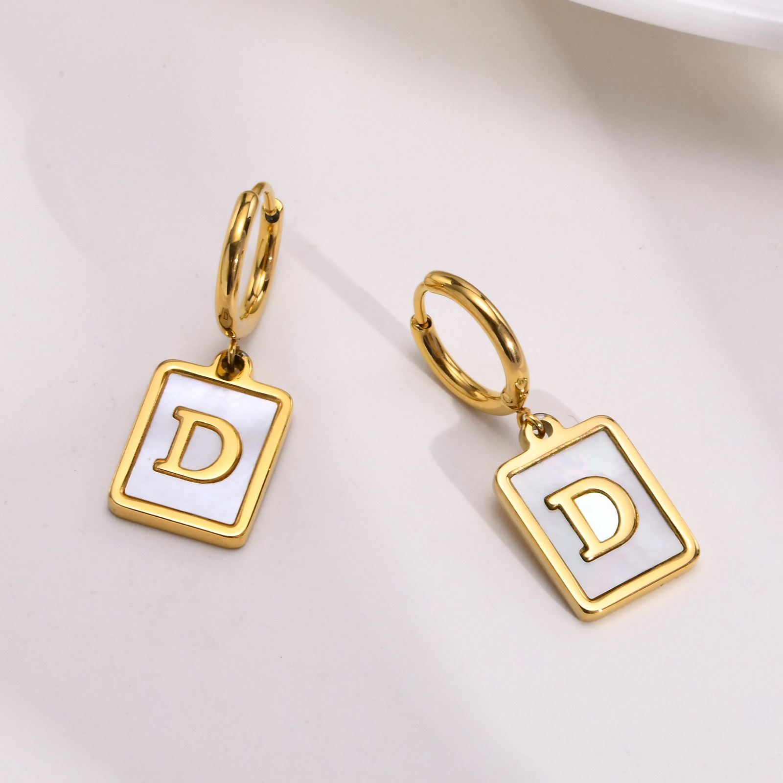 Simple Style Letter Stainless Steel Plating Dangling Earrings 1 Piece
