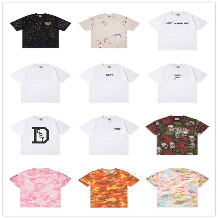 Gallery Dept High Street Fashion Classic Retro Colorful Printed Loose Couple Short-Sleeved T-Shirt for Men and Women
