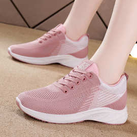 鞋子女夏季外贸跨境女鞋透气飞织鞋女网鞋shoes人气潮流运动女鞋