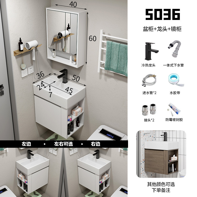 lavabo de madera maciza multicapa tipo pared ultra estrecha gabinete de baño con estante de almacenamiento lavabo de baño integrado tablero de lavado