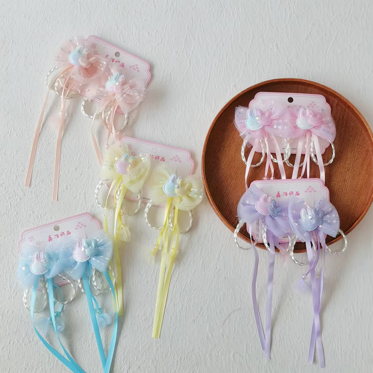 Nuevos niños Hanfu clip para el cabello estilo chino para el cabello de la niña clip de estilo antiguo princesa arco flotante clip para el cabello