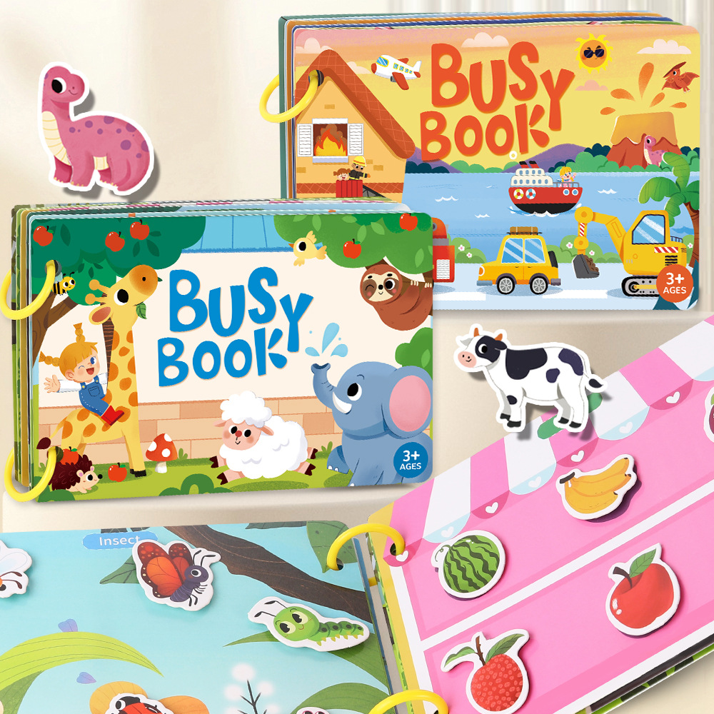 Cross-Border Early Education Magic Sticker Quiet Sticker Book, Reusable Tear-And-Stick Book, Children's Educational Toy, Baby Cognitive Book
