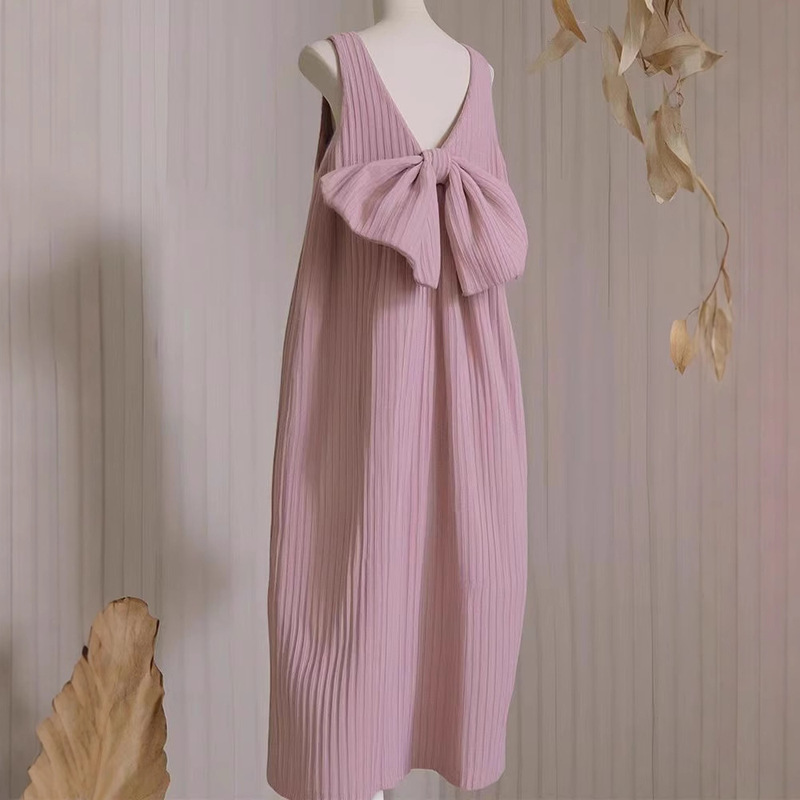 French Beautiful Unique light purple Corduroy dress Spring New Vest Skirt for Important Occasions