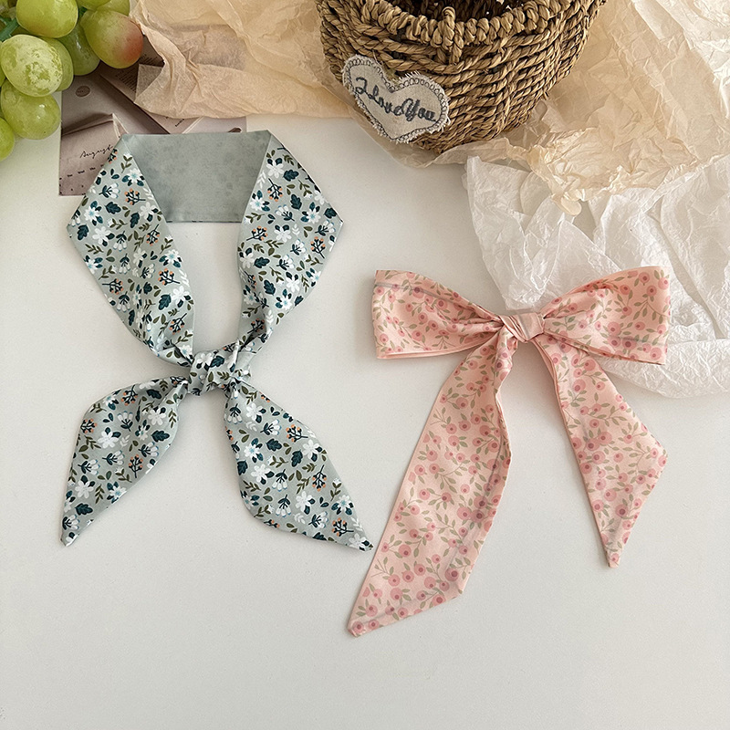 Bufanda de seda, atmósfera coreana, nueva cara, elegante decoración, bufanda pequeña, pañuelo floral, cinturón para el cabello, cinturón para el cabello, cinturón para el cabello