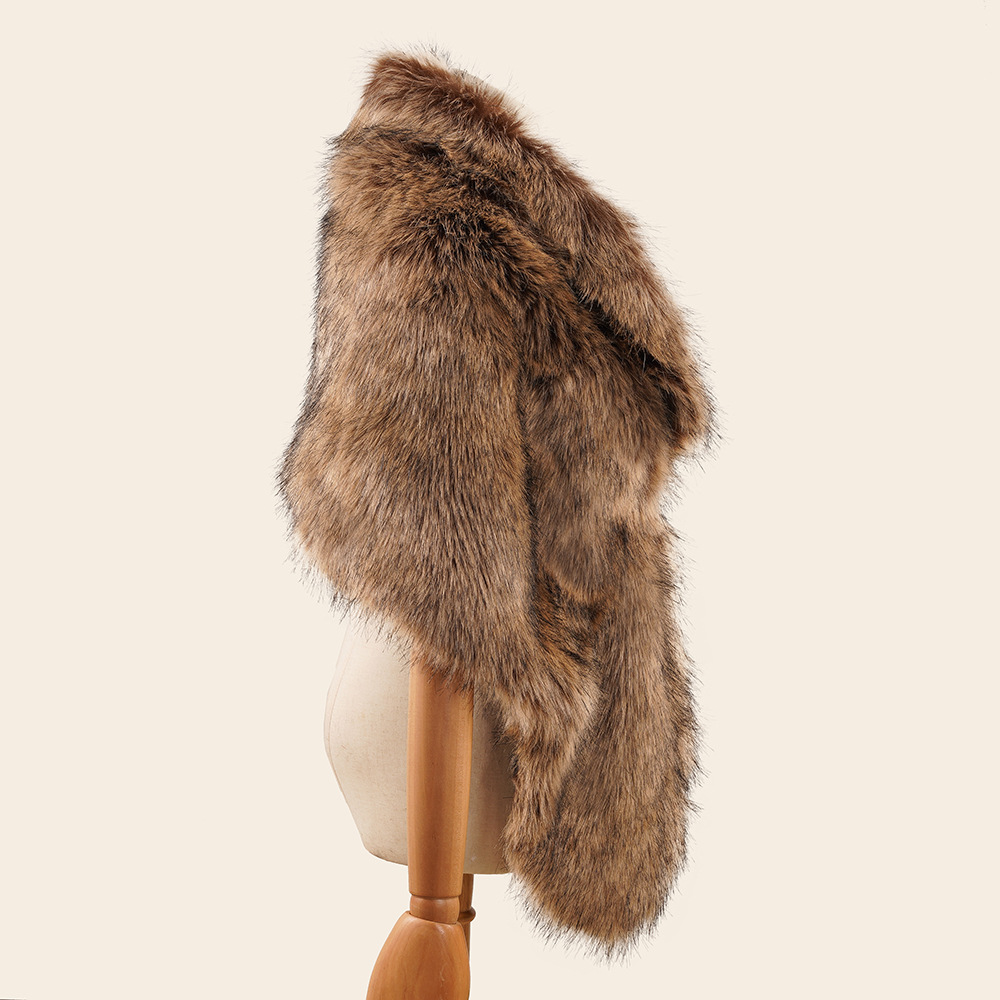 Yakalı taklit, gelin çeongsamı, sonbahar ve kış taklit tilki kürkü pelerin şal_voghion.com