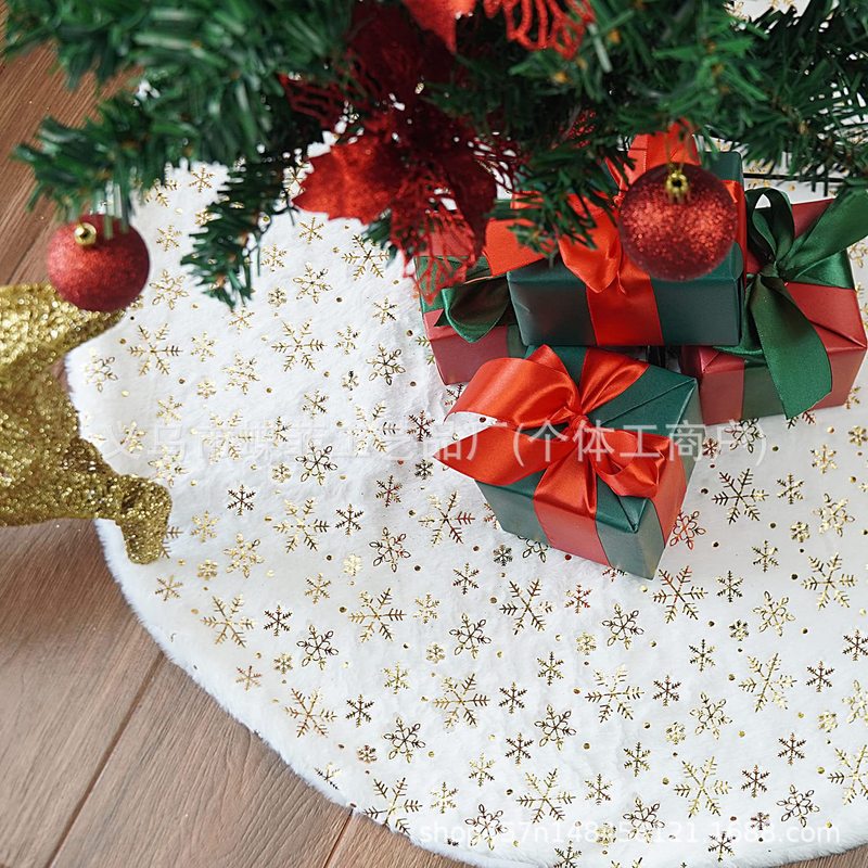 クリスマスクリスマスツリースカート白ぬいぐるみ刺繍ツリースカート真珠光沢のあるスノーフレークスパンコールクリスマスツリースカートクリスマスツリー装飾|undefined