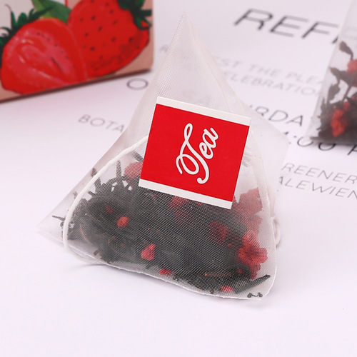 Strawberry black tea summer seasoning combination fruit tea wholesale lychee black tea peach oolong jasmine green tea triangle bag tea