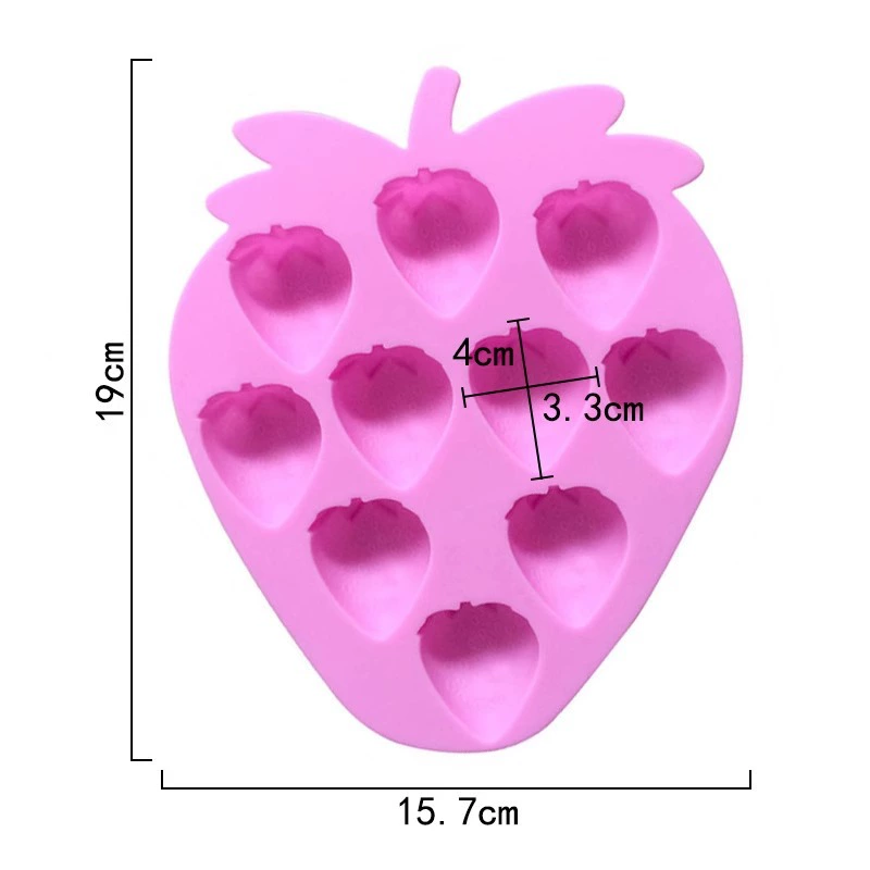 Silicone mold, strawberry, acrylic ice cubes, DIY