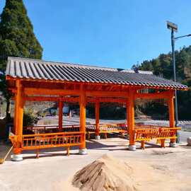 防腐木长廊凉亭户外庭院别墅景观古建长廊简易休闲亭文化走廊廊架
