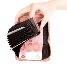 亚马逊新款日式风琴卡包时尚多功能真皮零钱包男女士钱包日韩潮流