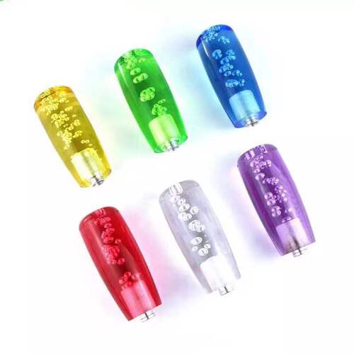 Cross-border transparent crystal gear knob car modification seven-color LED gear knob wave-shaped knob round gear shift knob