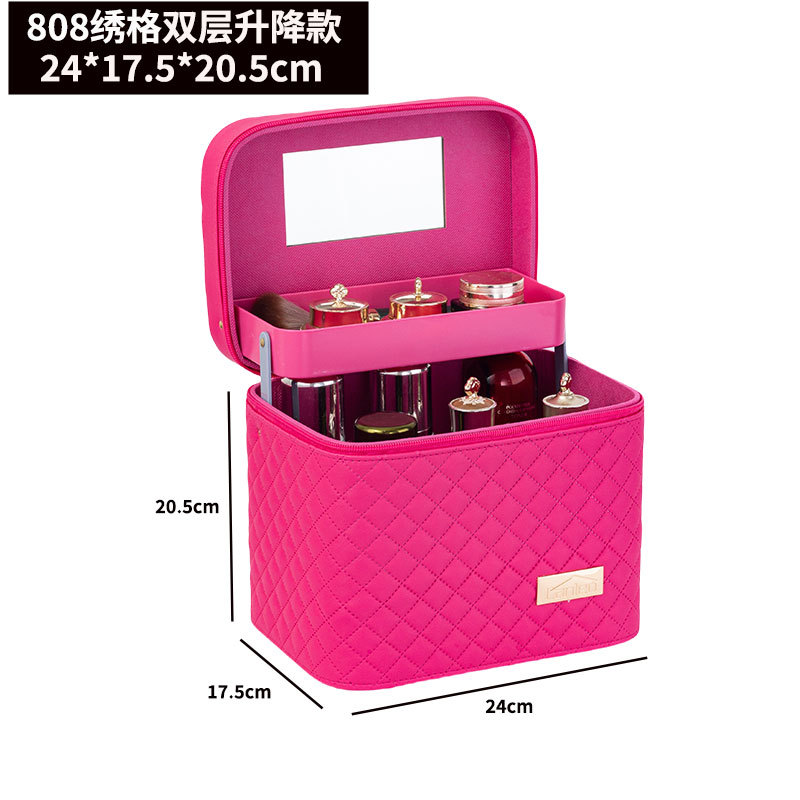 808 one piece embroidered plaid rose red