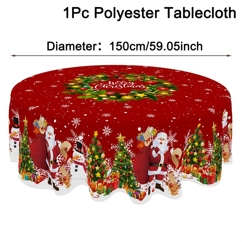 Amazon al por mayor transfronterizo explosión de Navidad muñeco de nieve impresión impermeable decoración antiincrustación atmósfera festiva toal de mesa