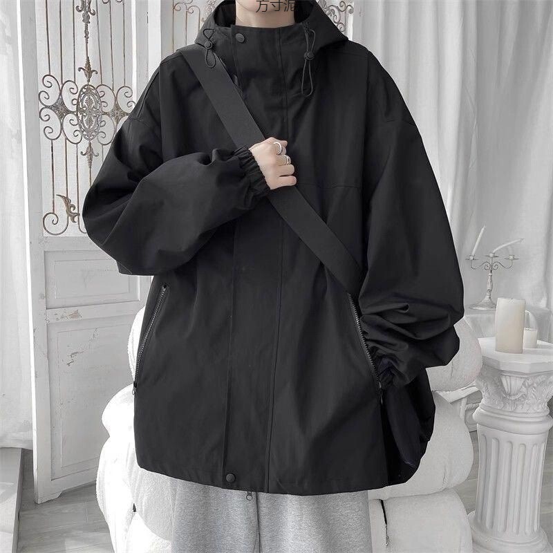 Black Jacket Jacket Men's and Women's Spring and Autumn 2024 New Windproof Outdoor Baseball Uniform Hooded Cargo Jacket Wholesale
