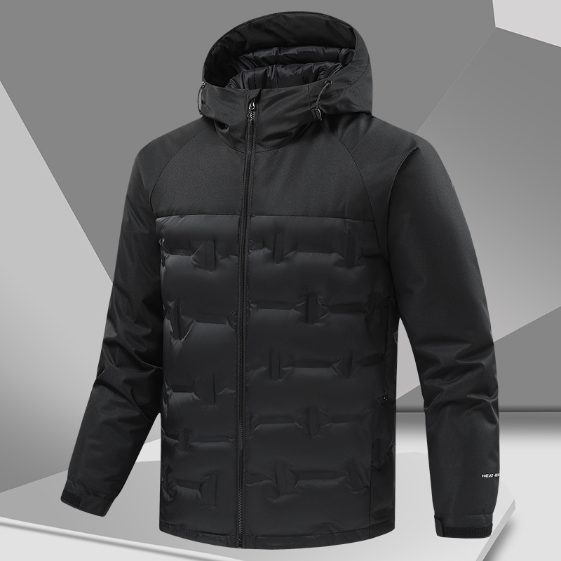 Chaqueta de pluma de marca transfronteriza ropa de hombre invierno nueva chaqueta con capuzas cálidas chaqueta de algodón a prueba de viento ropa deportiva al aire libre