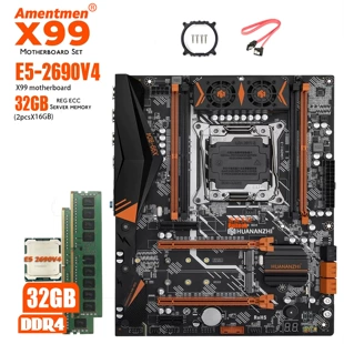 [HUANANZHI X99 BD4 с 2690V4 CPU и 2 планками по 16G DDR4 оперативной памяти, материнская плата для настольного ПК]
