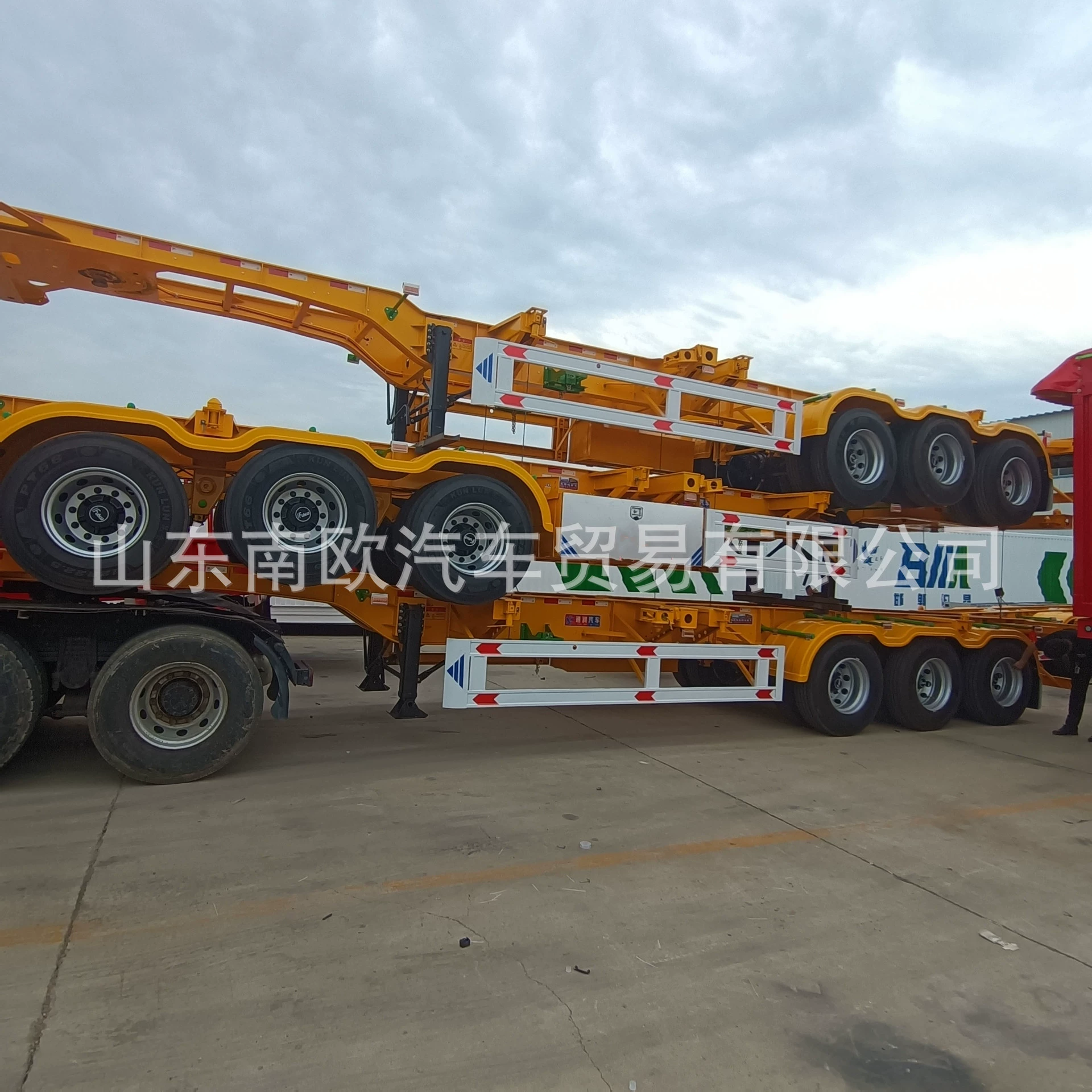 Мощный полуприцеп-скелет для перевозки контейнеров 40 футов напрямую с завода, портовый полуприцеп для транспортировки