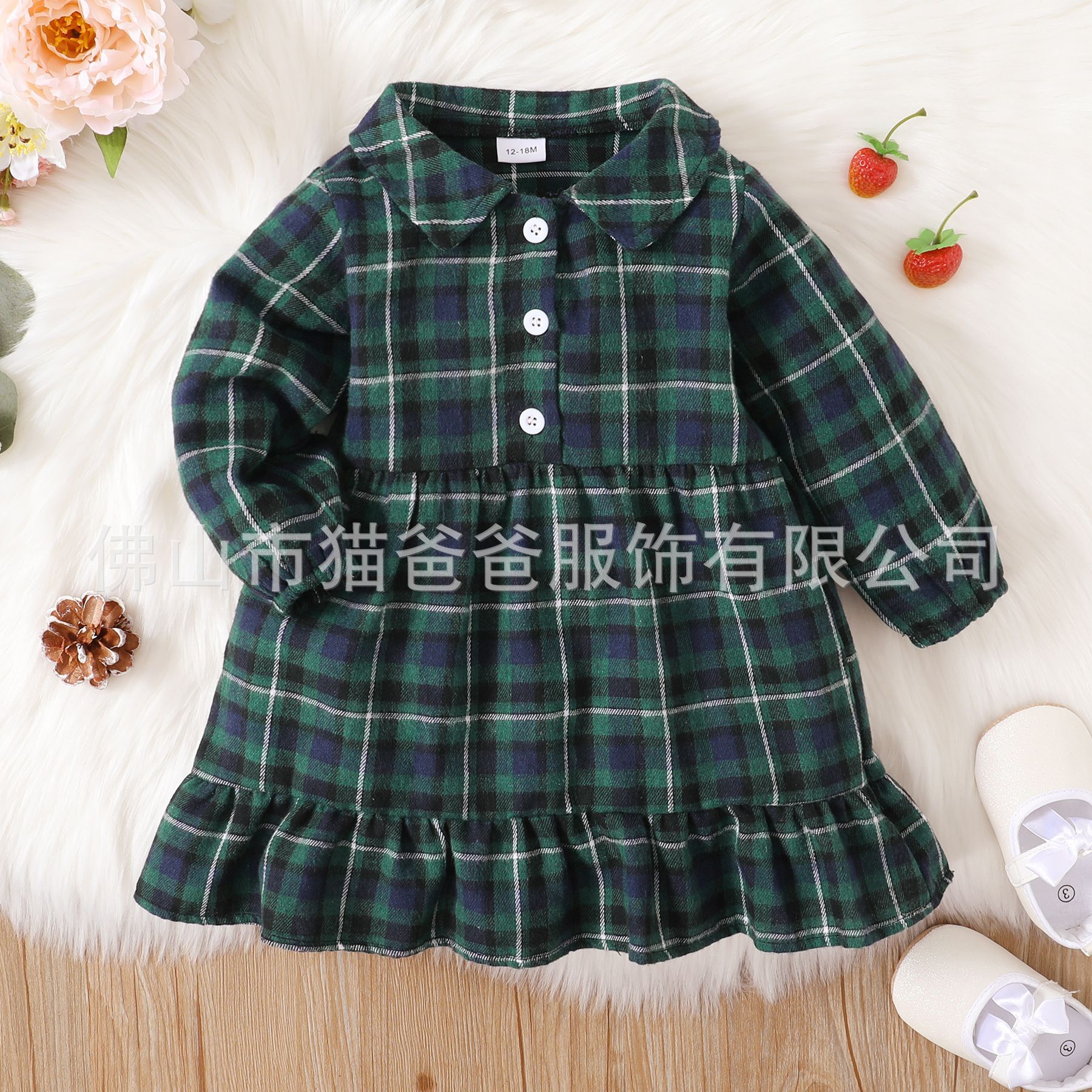 2021ins amazon nuevo Plaid vestido de una sola pieza princesa ropa popular de los niños al por mayor