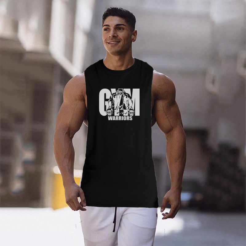 Chaleco deportivo suelta verano moda marca ins algodón fitness chaleco sin mangas camisa de fondo blanco camiseta sin mangas