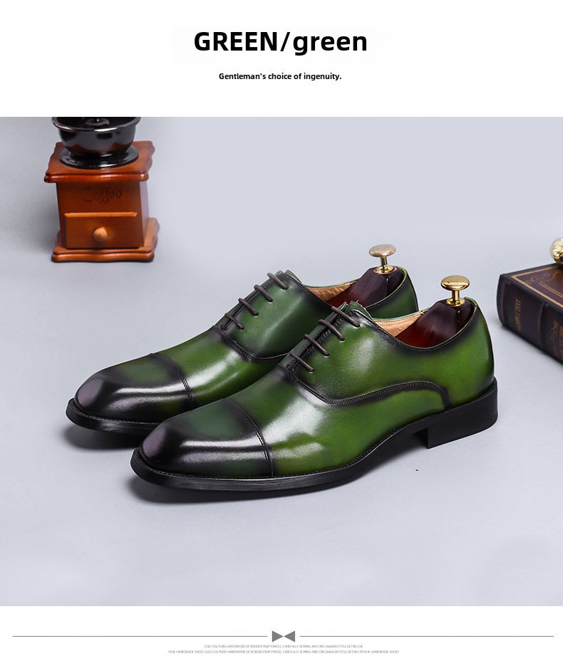 Top Layer Cowhide shoes men's Four Seasons Brand Three Joint Genuine Leather Oxford Dress Business shoes men's shoes_vogvips.com