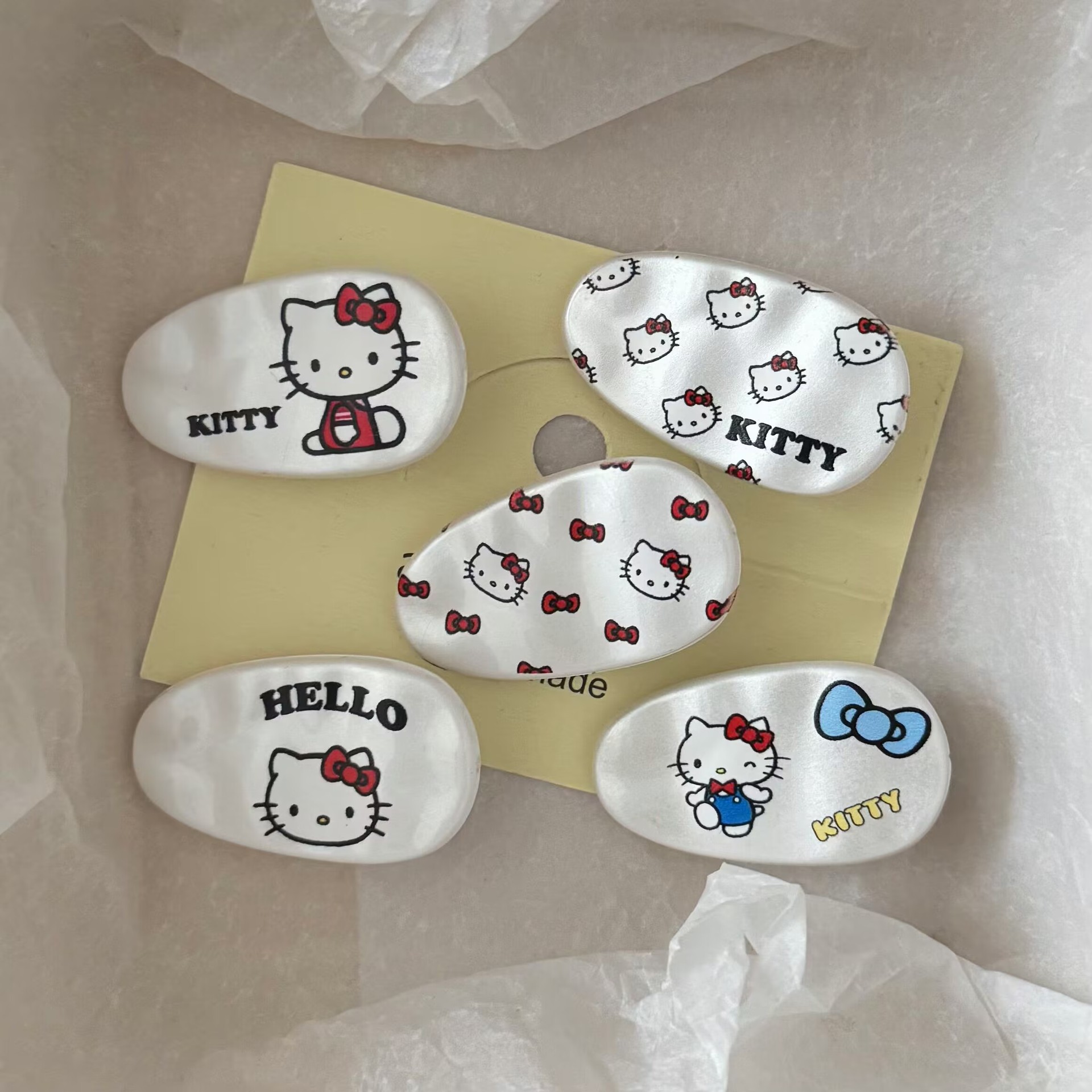 sweet cool style silver  printing oval barrettes japanese style simple girl duckbill clip hairpin hair ornaments batch barrettes