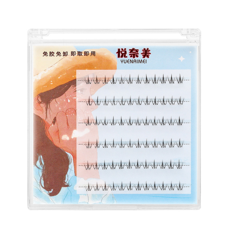 免胶小火苗假睫毛下睫毛逼真轻盈舒适漫画透明梗仿真单免胶自粘|undefined