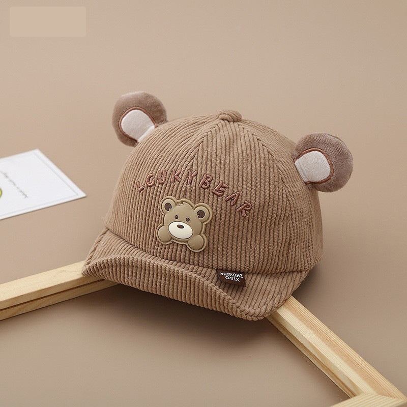 Sombrero para bebés otoño y invierno grueso para bebés masculinos y femeninos primavera y otoño lindos osos sombreros de protección solar