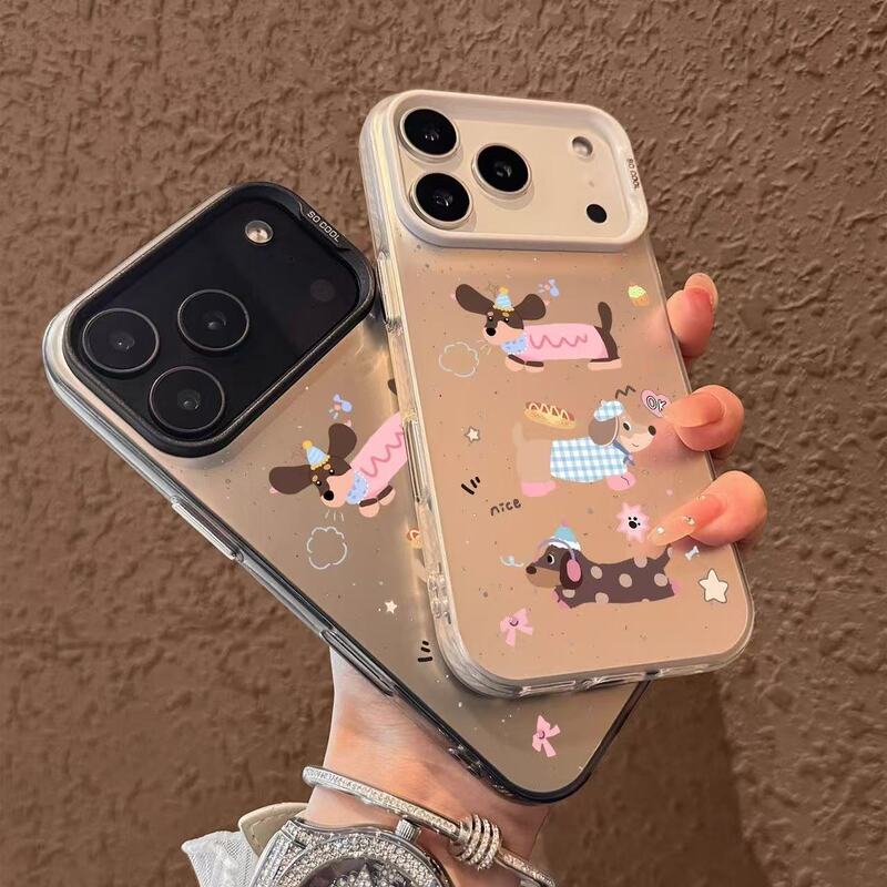 New Cute Puppy Suitable for Iphone17 Mobile Phone Case Apple 16Promax/15 Japanese and Korean 14Pro13 European and American