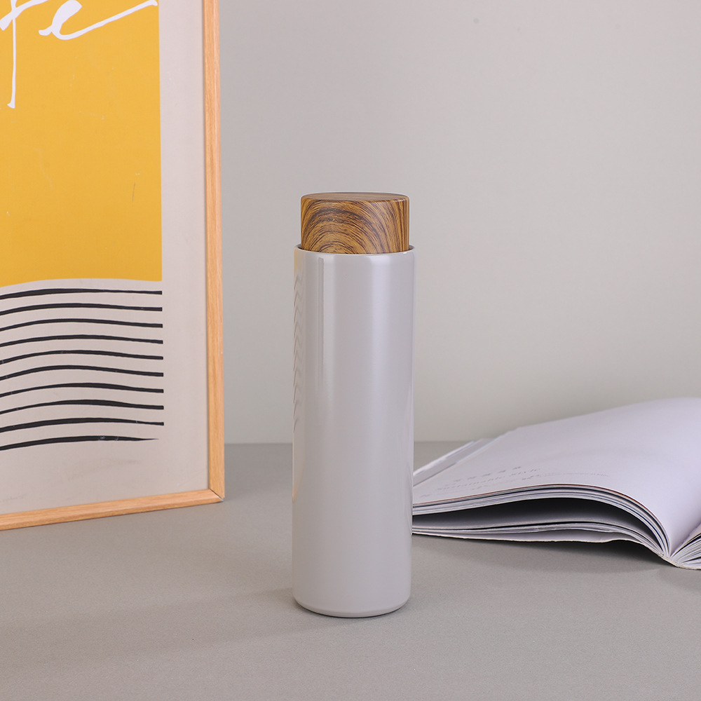 Red explosiva madera taza de aislamiento 304 acero inoxidable regalo de negocios taza de agua creativa taza portátil