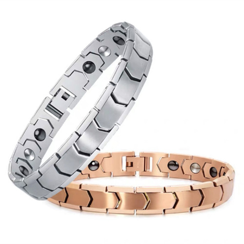 Dongguan Tengda Titanium Steel Bracelet Wholesale Magnetic Stone Bracelet European and American Men's Accessories Stainless Steel Supply